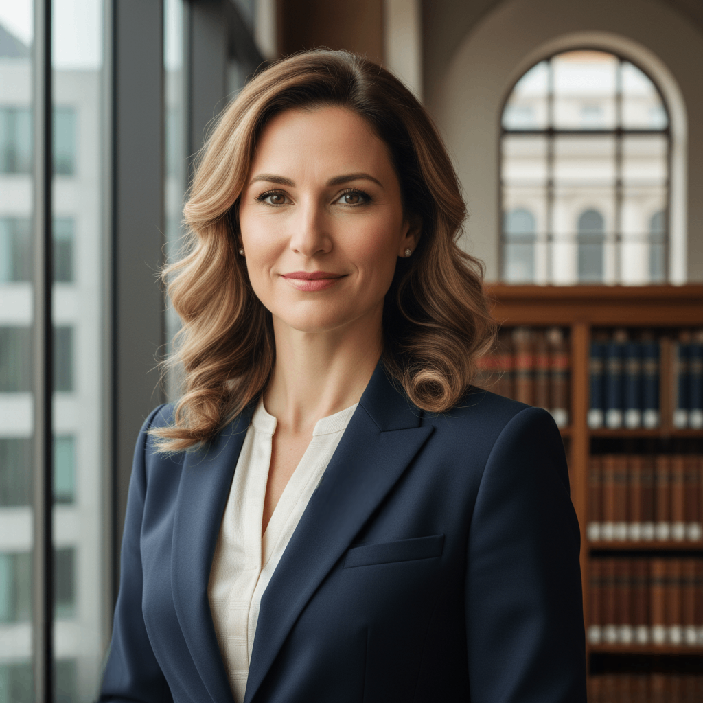 Isabella Rossi - Director, elegant professional woman in business attire, confident expression