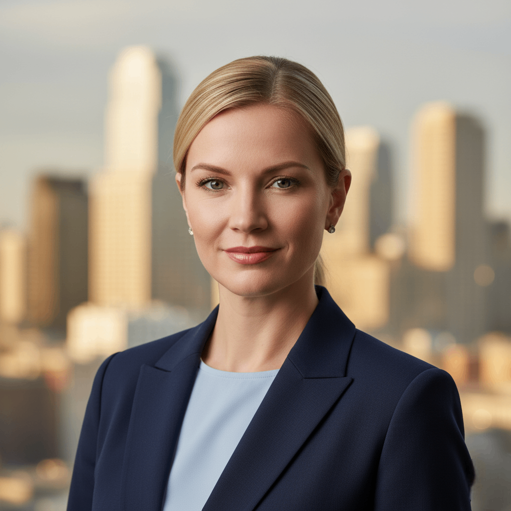 Sofia Petrova - Senior Legal Advisor, professional woman with dark hair in legal attire